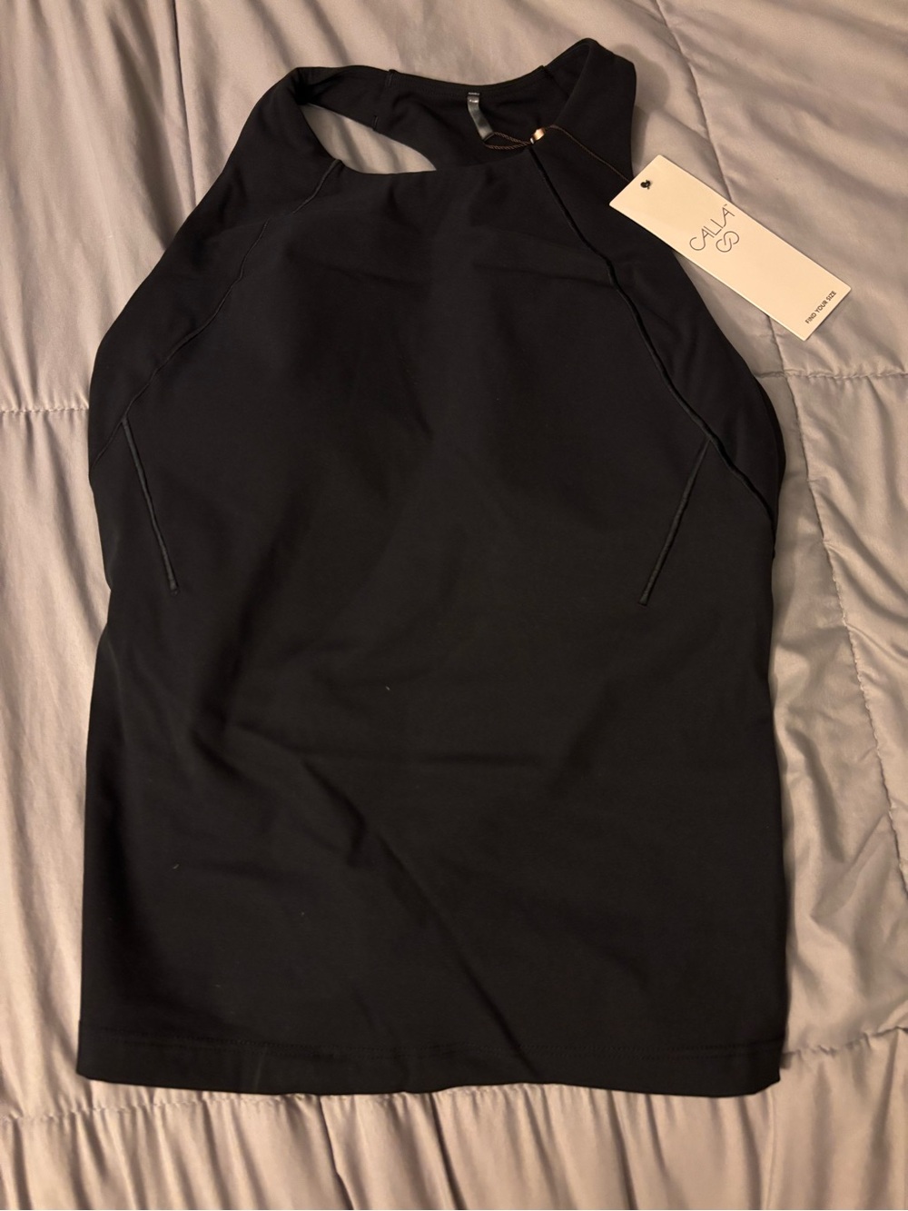 CALIA Black High-Neck Racerback Tank
